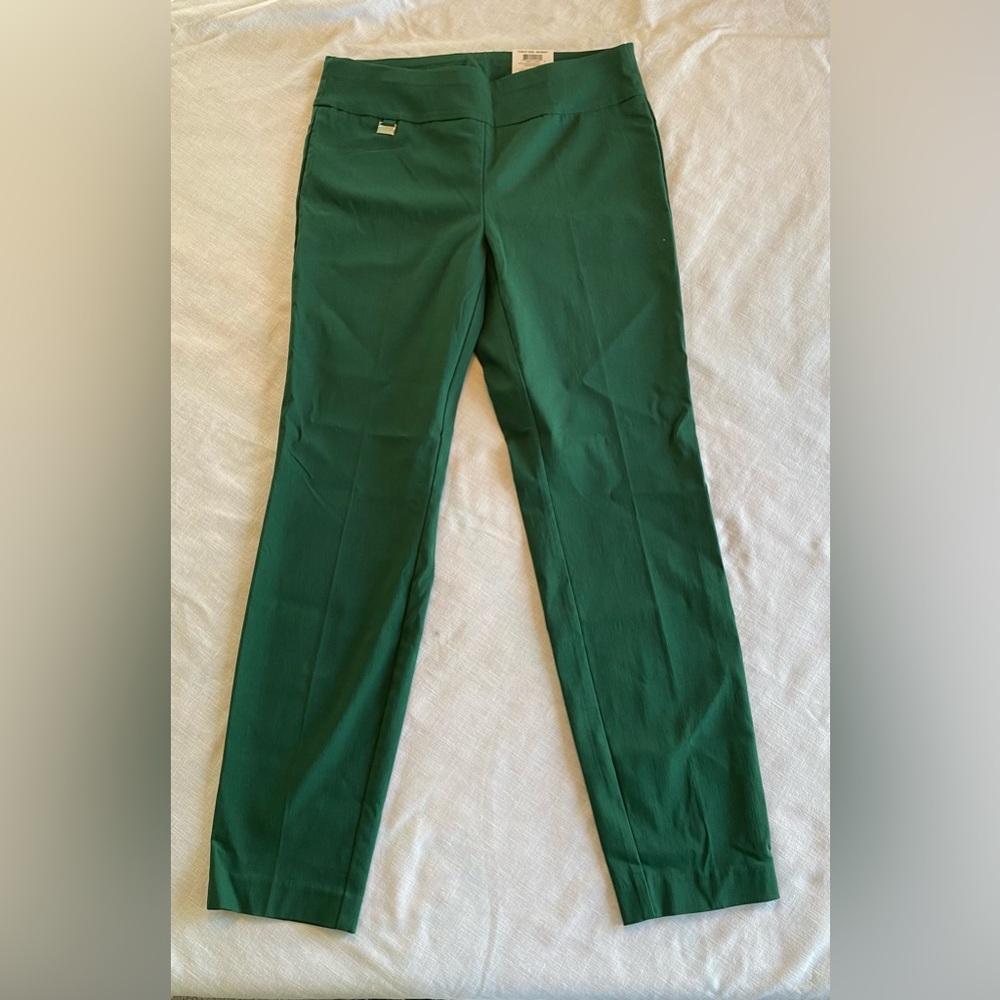 Alfani Green Dress Pants Size 8 Skinny Tummy Control